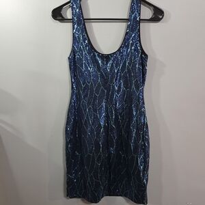 Lily Rose Shimmering Teal Mini Dress